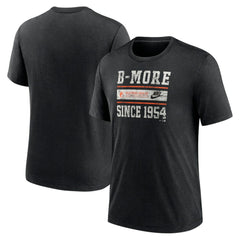 Heather Black Baltimore Orioles Nike Cooperstown Collection Local Stack Tri-Blend T-Shirt
