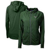 Cutter & Buck Women's Gridiron Classics Logo Adapt Eco Knit Hybrid Recycled Full-Zip Hoodie - Philadelphia Eagles Hoodies