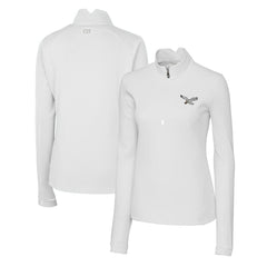 Cutter & Buck Women's Gridiron Classics Logo DryTec Traverse Stretch Quarter-Zip Pullover Top - Philadelphia Eagles Pullover
