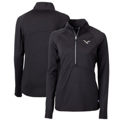 Cutter & Buck Women's Gridiron Classics Logo Adapt Eco Knit Stretch Recycled Half-Zip Pullover Top - Philadelphia Eagles Pullover