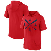Red Los Angeles Angels Fanatics Iconic Rebel Short Sleeve Hooded Top