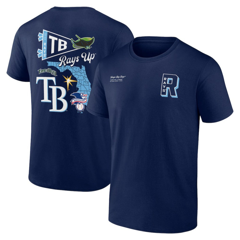 Navy Tampa Bay Rays Fanatics Split Zone T-Shirt