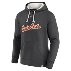 Fanatics Baltimore Orioles Black Plan for Adversity Henley Fleece Pullover Hoodie