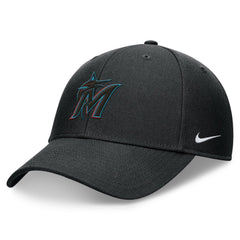 Black Miami Marlins Nike Club Performance Adjustable Hat