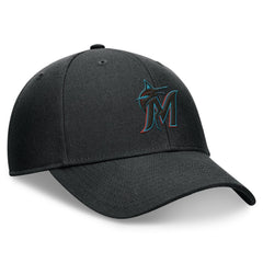 Black Miami Marlins Nike Club Performance Adjustable Hat