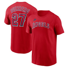 Red Vladimir Guerrero Los Angeles Angels Nike Fuse Name & Number T-Shirt