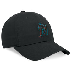 Black Miami Marlins Nike Club Adjustable Hat