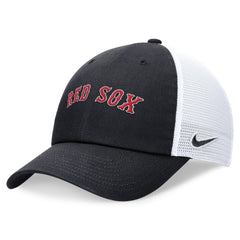Navy Boston Red Sox Nike Wordmark Adjustable Trucker Hat