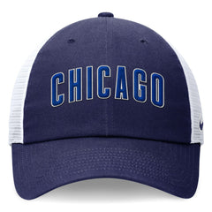 Royal Chicago Cubs Nike Wordmark Adjustable Trucker Hat