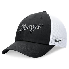 Black Chicago White Sox Nike Wordmark Adjustable Trucker Hat