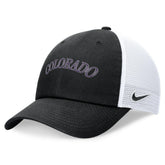 Black Colorado Rockies Nike Wordmark Adjustable Trucker Hat