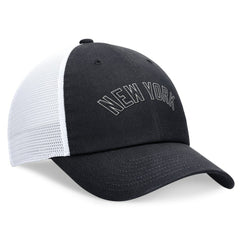Navy New York Yankees Nike Wordmark Adjustable Trucker Hat