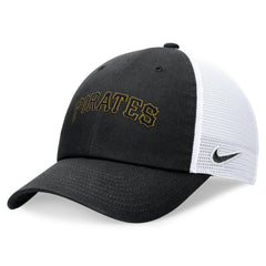 Black Pittsburgh Pirates Nike Wordmark Adjustable Trucker Hat