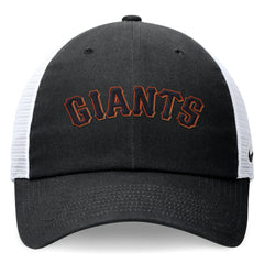 Black San Francisco Giants Nike Wordmark Adjustable Trucker Hat