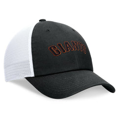 Black San Francisco Giants Nike Wordmark Adjustable Trucker Hat