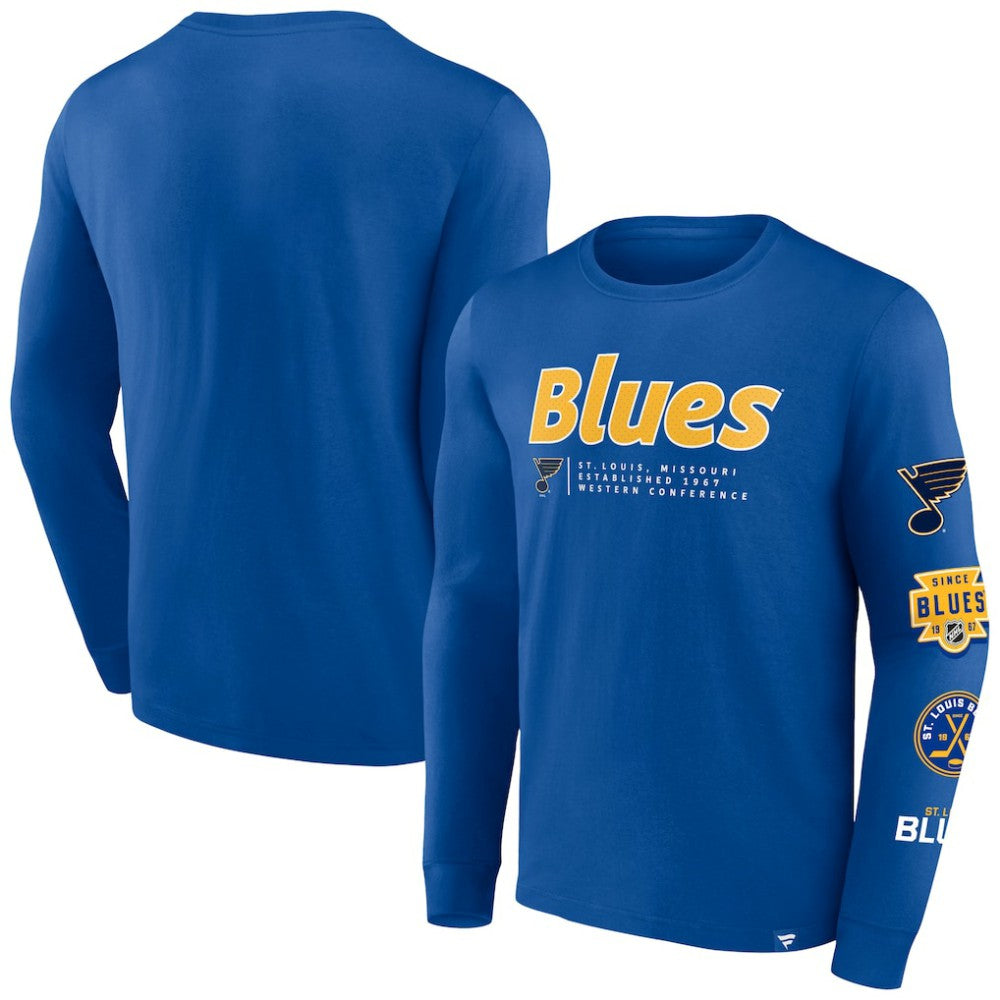 NHL St. Louis Blues Fanatics Strike the Goal Long Sleeve T-Shirt