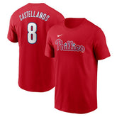 Red Nick Castellanos Philadelphia Phillies Nike Fuse Name & Number T-Shirt