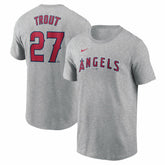 Gray Mike Trout Los Angeles Angels Nike Fuse Name & Number T-Shirt