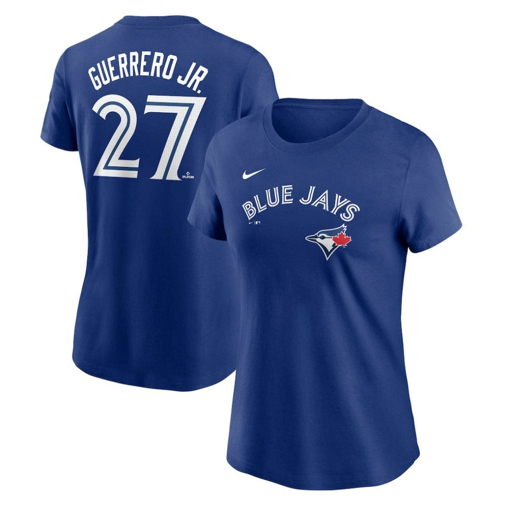 Royal Vladimir Guerrero Jr. Toronto Blue Jays Nike Women's Cooperstown Collection Fuse Name & Number T-Shirt