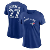 Royal Vladimir Guerrero Jr. Toronto Blue Jays Nike Women's Cooperstown Collection Fuse Name & Number T-Shirt
