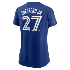 Royal Vladimir Guerrero Jr. Toronto Blue Jays Nike Women's Cooperstown Collection Fuse Name & Number T-Shirt