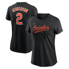 Black Gunnar Henderson Baltimore Orioles Nike Women's Cooperstown Collection Fuse Name & Number T-Shirt