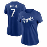 Royal Bobby Witt Jr. Kansas City Royals Nike Women's Cooperstown Collection Fuse Name & Number T-Shirt