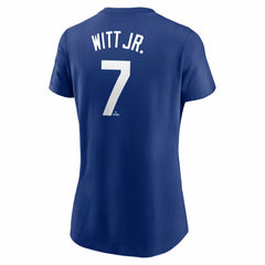 Royal Bobby Witt Jr. Kansas City Royals Nike Women's Cooperstown Collection Fuse Name & Number T-Shirt