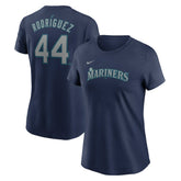 Navy Julio Rodriguez Seattle Mariners Nike Women's Cooperstown Collection Fuse Name & Number T-Shirt