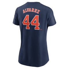 Navy Yordan Alvarez Houston Astros Nike Women's Cooperstown Collection Fuse Name & Number T-Shirt