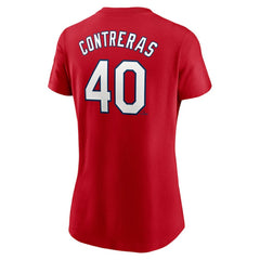 Red Willson Contreras St. Louis Cardinals Nike Women's Cooperstown Collection Fuse Name & Number T-Shirt