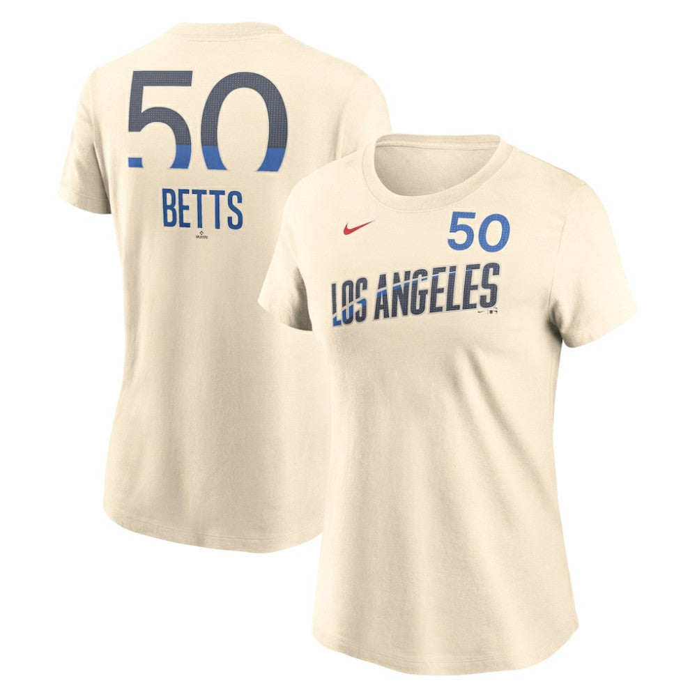 Navy Mookie Betts Los Angeles Dodgers Nike Women's 2024 City Connect Fuse Name & Number T-Shirt
