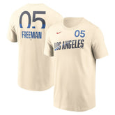 Cream Freddie Freeman Los Angeles Dodgers Nike 2024 City Connect Fuse Name & Number T-Shirt