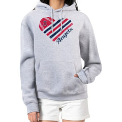 Heather Gray Los Angeles Angels G-III 4Her by Carl Banks Women's Heart Fleece Pullover Hoodie