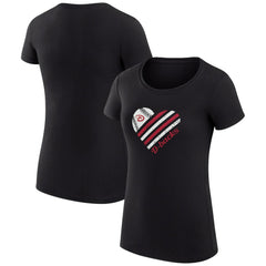 Black Arizona Diamondbacks G-III 4Her by Carl Banks Women's Super-Slim Fit Lightweight Heart Graphic T-Shirt