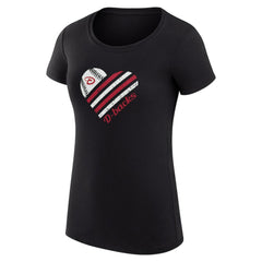 Black Arizona Diamondbacks G-III 4Her by Carl Banks Women's Super-Slim Fit Lightweight Heart Graphic T-Shirt
