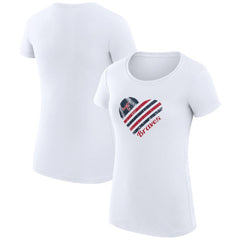 White Atlanta Braves G-III 4Her by Carl Banks Women's Super-Slim Fit Lightweight Heart Graphic T-Shirt