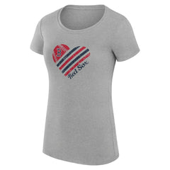 Heather Gray Boston Red Sox G-III 4Her by Carl Banks Women's Super-Slim Fit Lightweight Heart Graphic T-Shirt