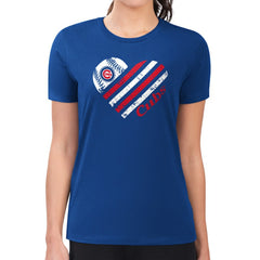 Royal Chicago Cubs G-III 4Her by Carl Banks Women's Super-Slim Fit Lightweight Heart Graphic T-Shirt