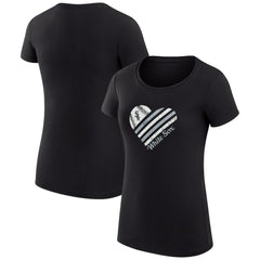 Black Chicago White Sox G-III 4Her by Carl Banks Women's Super-Slim Fit Lightweight Heart Graphic T-Shirt