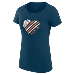 Navy Detroit Tigers G-III 4Her by Carl Banks Women's Super-Slim Fit Lightweight Heart Graphic T-Shirt