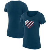 Navy Los Angeles Angels G-III 4Her by Carl Banks Women's Super-Slim Fit Lightweight Heart Graphic T-Shirt