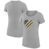 Heather Gray Milwaukee Brewers G-III 4Her by Carl Banks Women's Super-Slim Fit Lightweight Heart Graphic T-Shirt