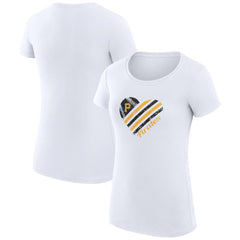 White Pittsburgh Pirates G-III 4Her by Carl Banks Women's Super-Slim Fit Lightweight Heart Graphic T-Shirt