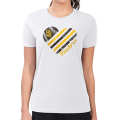 White San Diego Padres G-III 4Her by Carl Banks Women's Super-Slim Fit Lightweight Heart Graphic T-Shirt