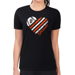 Black San Francisco Giants G-III 4Her by Carl Banks Women's Super-Slim Fit Lightweight Heart Graphic T-Shirt
