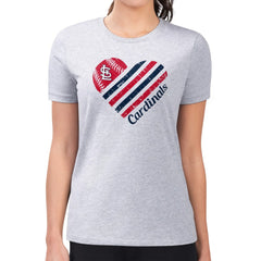 Heather Gray St. Louis Cardinals G-III 4Her by Carl Banks Women's Super-Slim Fit Lightweight Heart Graphic T-Shirt