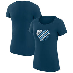 Navy Tampa Bay Rays G-III 4Her by Carl Banks Women's Super-Slim Fit Lightweight Heart Graphic T-Shirt