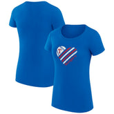 Royal Texas Rangers G-III 4Her by Carl Banks Women's Super-Slim Fit Lightweight Heart Graphic T-Shirt