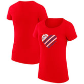 Red Texas Rangers G-III 4Her by Carl Banks Women's Super-Slim Fit Lightweight Heart Graphic T-Shirt